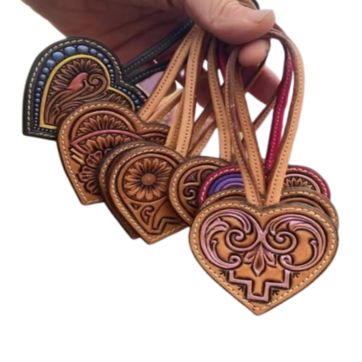 Premium Buffalo Leather Round Key Ring