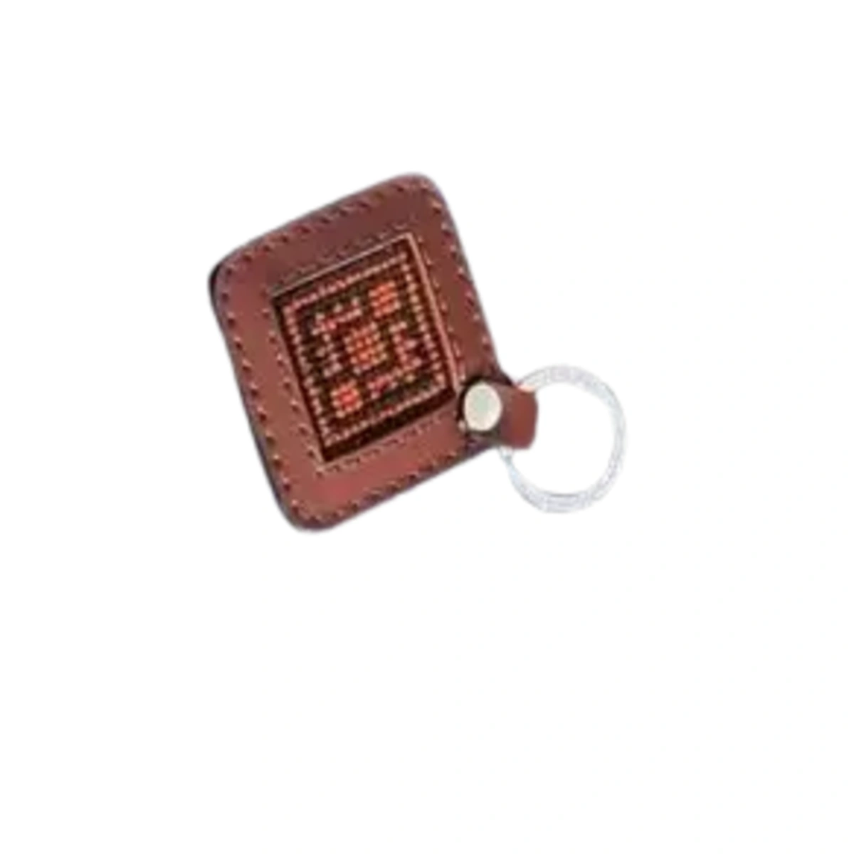 Embroidered Buffalo Leather Key Pouch